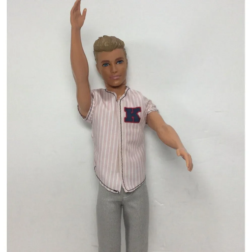 Mattel Barbie‎ Ken doll 2010 w / baseball jersey pants shoes 12in Molded Hair